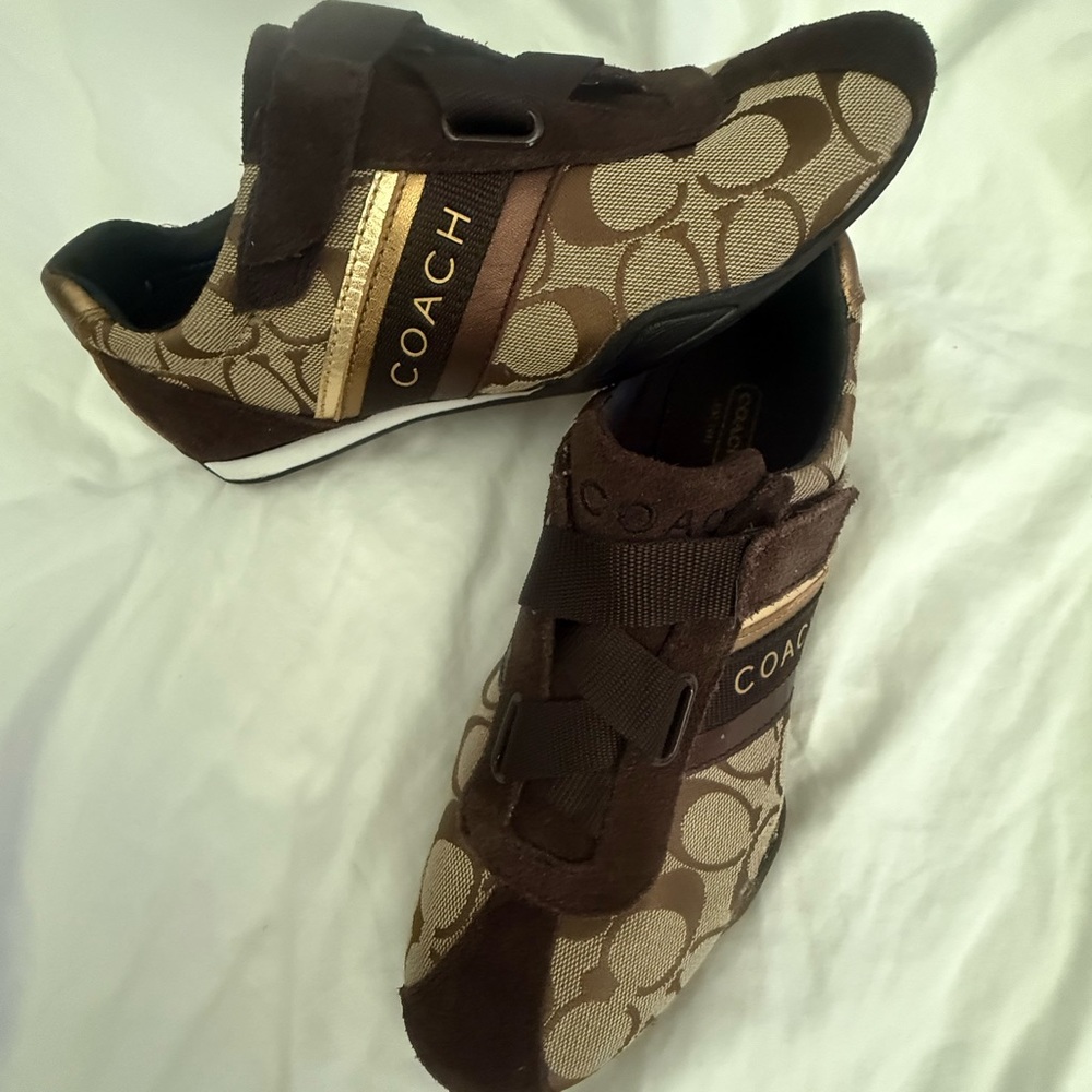 Coach Brown and Gold Sneakers